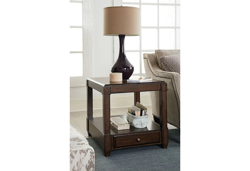 Halsey Rectangular Drawer End Table by Hammary at Stoney Creek Furniture 