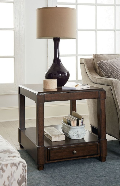Rectangular End Table with Soft Close Drawer