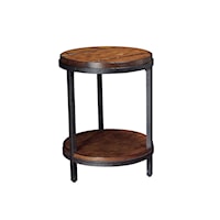 Round End Table with Shelf