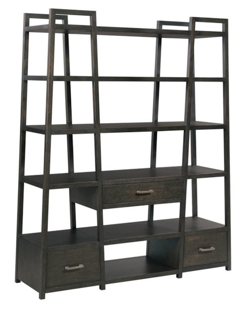 Transitional Bookcase with Open Shelving