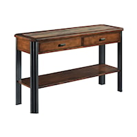 Rustic-Industrial 2 Drawer Sofa Table