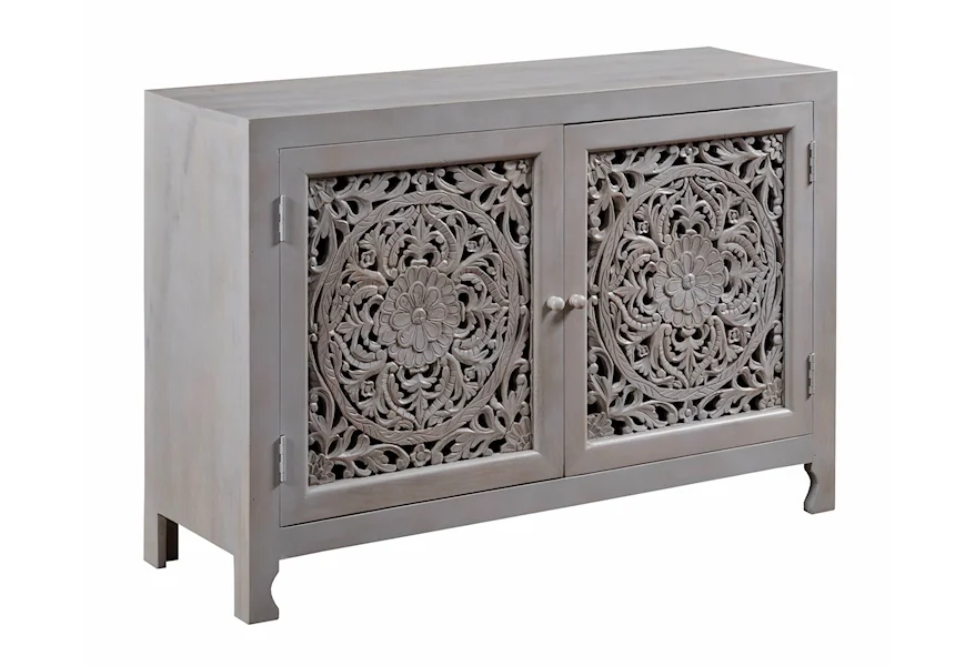 Hidden Treasures Pierced Floral Two Door Cabinet by Hammary at Stoney Creek Furniture 