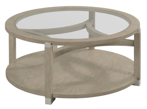 Round Coffee Table with Tempered Glass Top