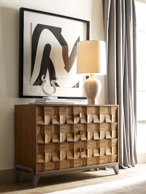 Contemporary Pattern Console with 3-Drawers