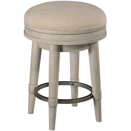 Transitional Counter-Height Upholstered Swivel Stool