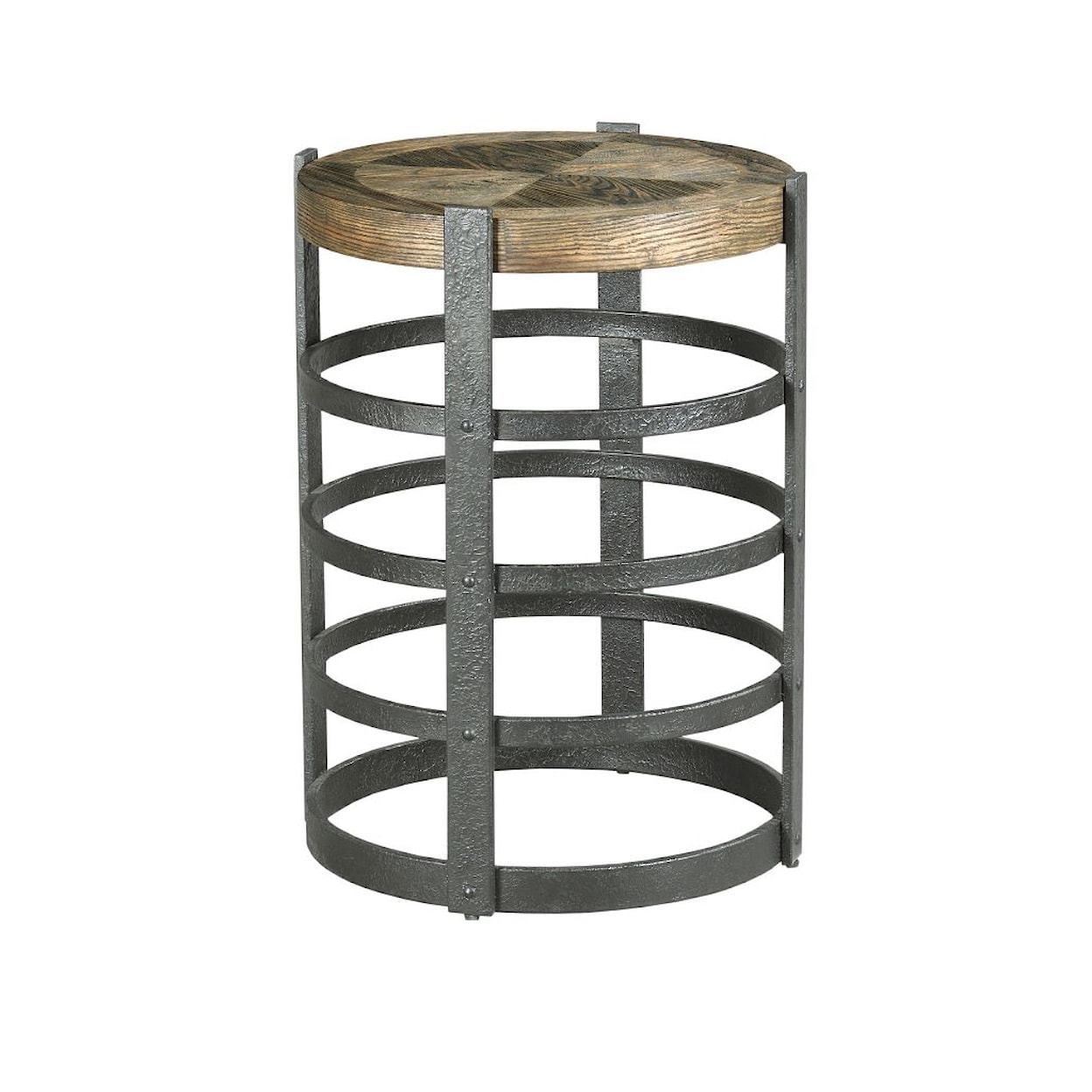 Hammary Junction Barrel Strap End Table