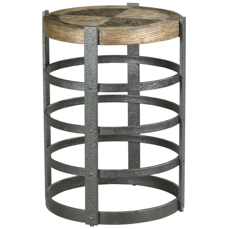 Hammary Hidden Treasures Barrel Strap End Table