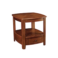 Transitional Rectangular Drawer End Table