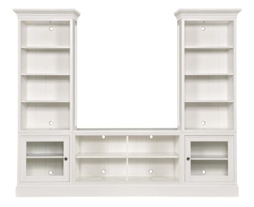 Transitional Console with Display Shelves