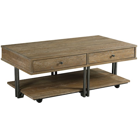 Rectangular Coffee Table with Casters