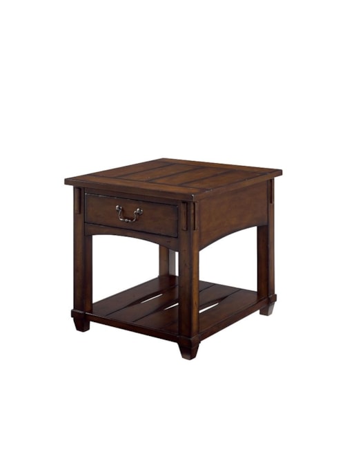Rectangular  Mission Drawer End Table