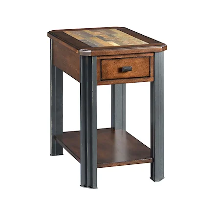Rustic-Industrial 1 Drawer Chairside Table