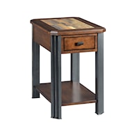Rustic-Industrial 1 Drawer Chairside Table
