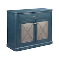 Transitional Door Cabinet with Metal Rivet Door Fronts