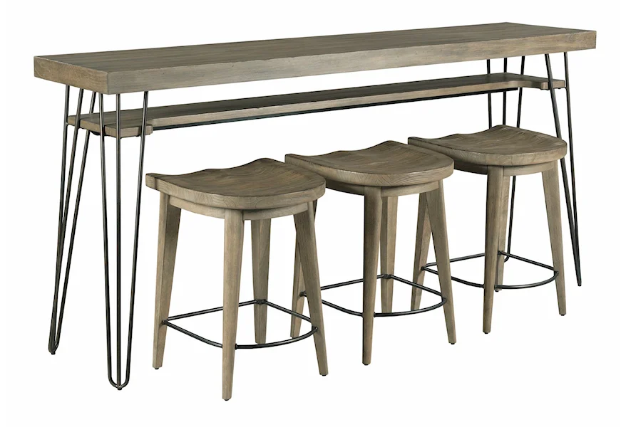 Sanbern Bar Console w/ 3 Stools by Hammary at Esprit Decor Home Furnishings