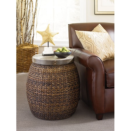 Round Accent Basket Table