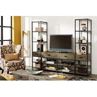 Entertainment Console with Shelves and Drawer Storage