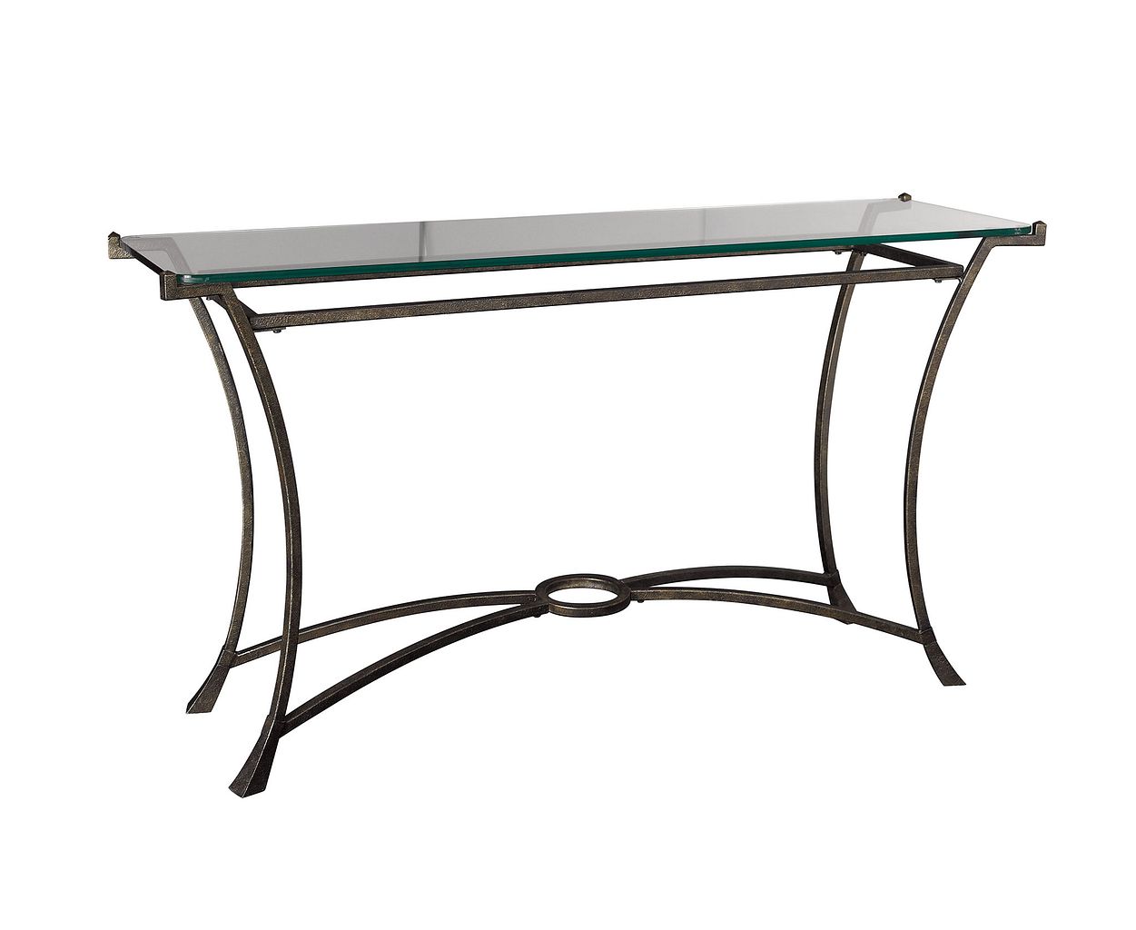 wrought iron sofa table with glass top