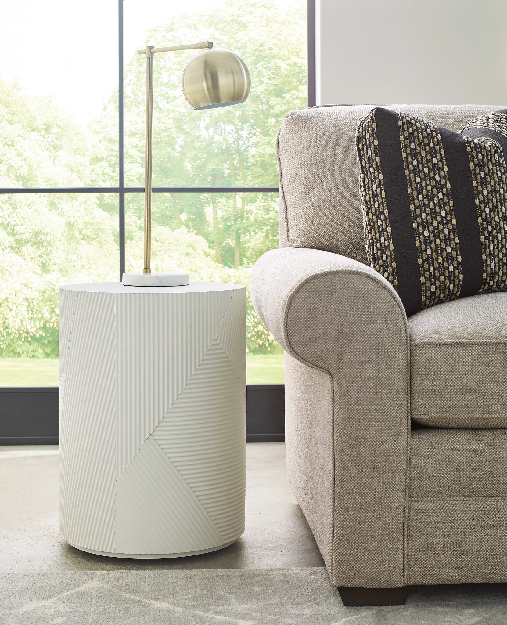 Small Textured Drum Table