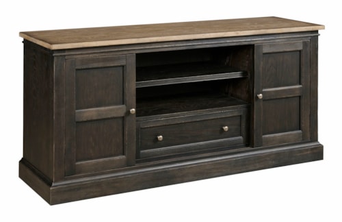 Transitional 66" Sliding Door TV Stand