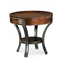 Metal Base Round End Table