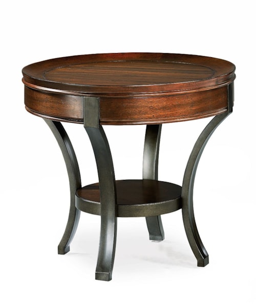 Metal Base Round End Table