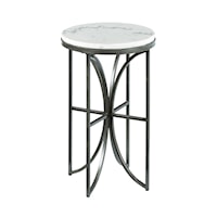 Small Round Accent Table with Marble Top
