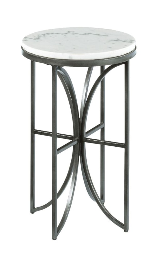 Small Round Accent Table with Marble Top