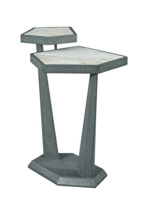 Contemporary Plane Accent Table with White Marble Top
