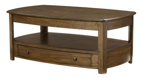 Transitional Rectangular Lift-Top Cocktail Table with Removable Casters
