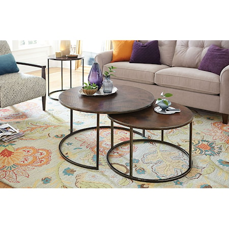 Round Cocktail Table Set