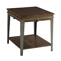 Rectangular End Table with Lower Shelf