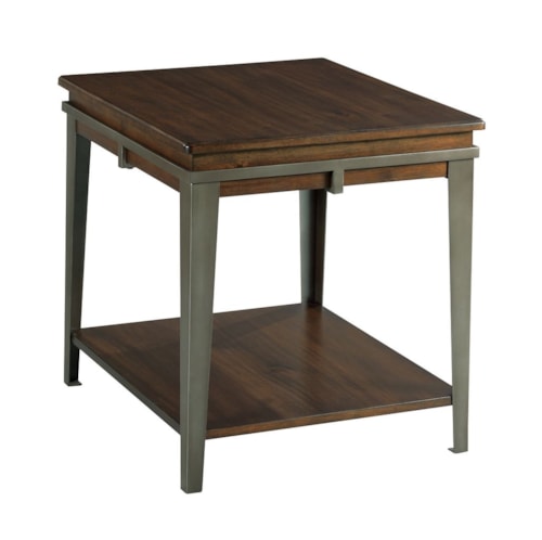 Rectangular End Table with Lower Shelf