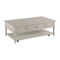 Transitional Rectangular Coffee Table with Casters