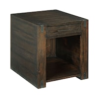 Casual Rectangular End Table with Drawer and Shelf