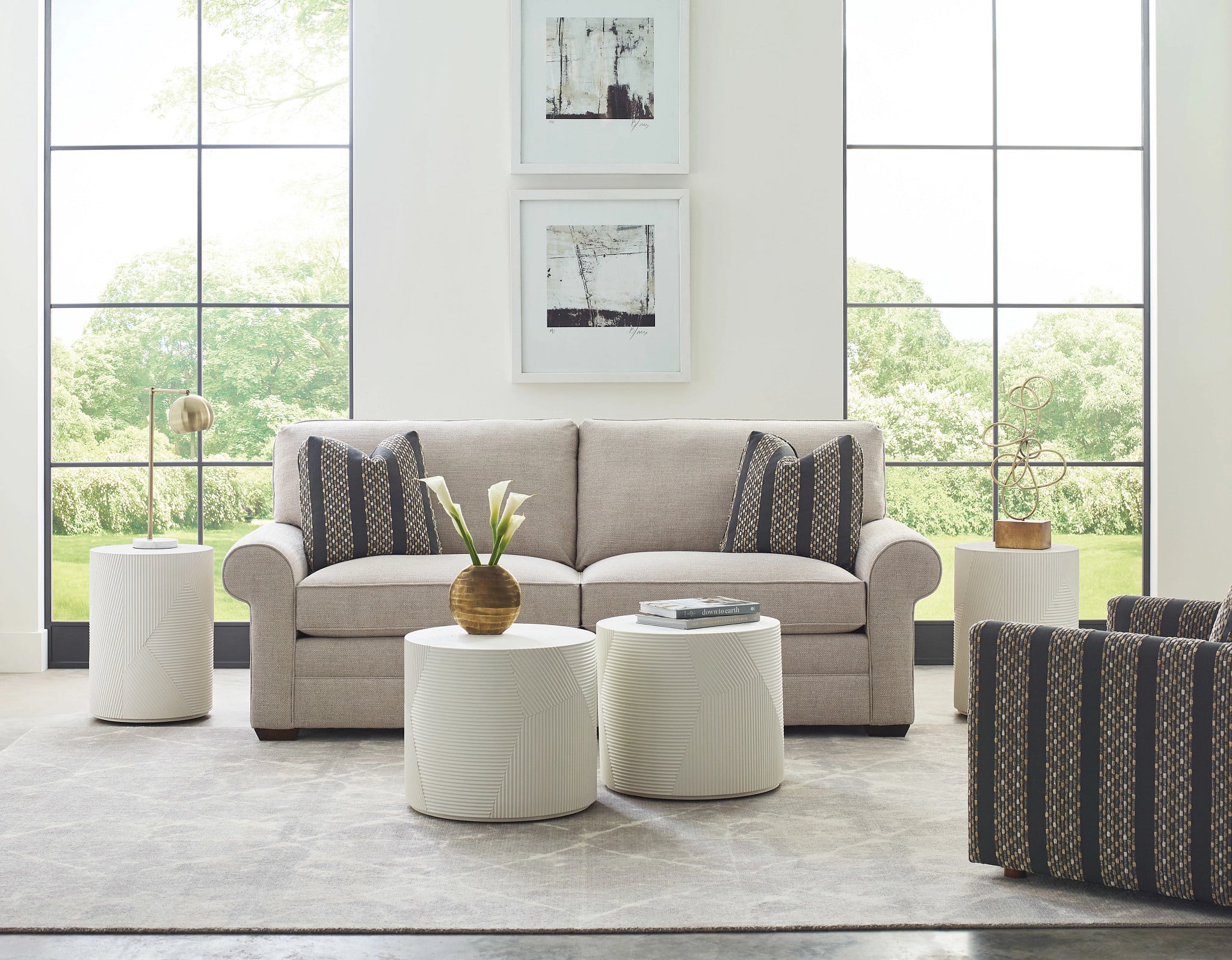 Large Textured Drum Table