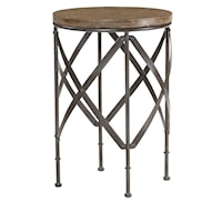 Transitional Round Metal Table with Concrete Top