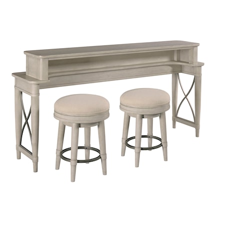 Counter Console with Two Stools