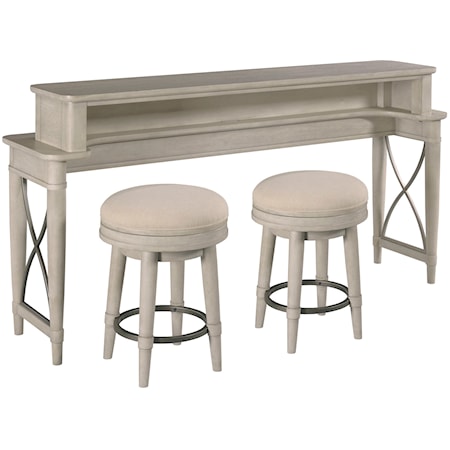 Counter Console with Two Stools