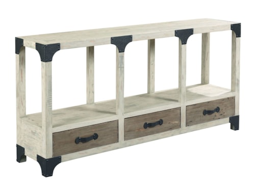 Industrial Farmhouse Console Table with 3 Drawers