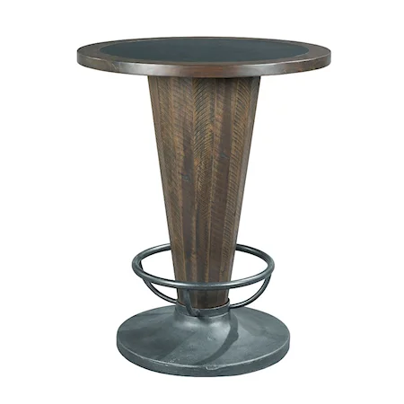 Industrial Cone Shaped Pub Table with Metal Insert