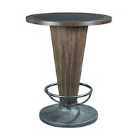 Industrial Cone Shaped Pub Table with Metal Insert