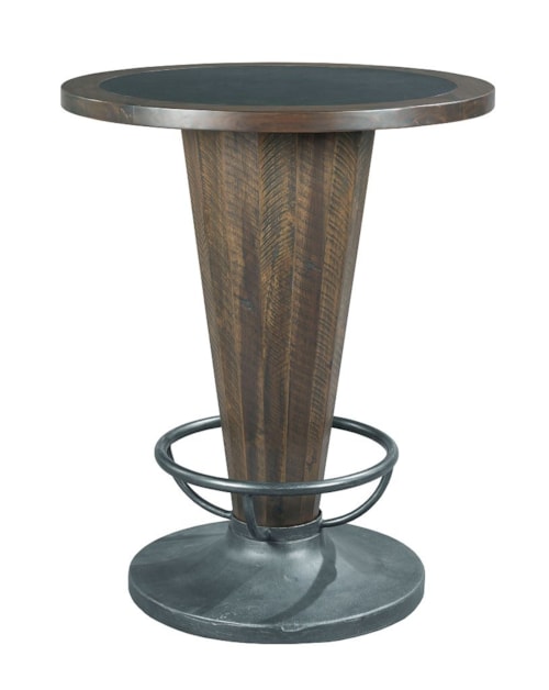 Industrial Cone Shaped Pub Table with Metal Insert