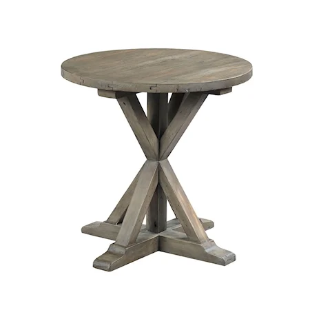 Trestle Round End Table