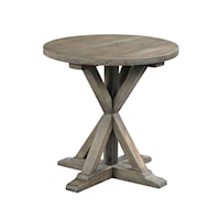 Trestle Round End Table