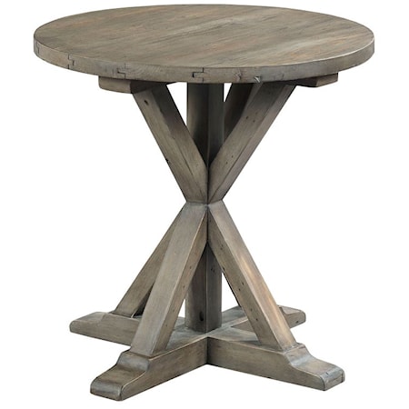 Trestle Round End Table