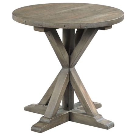 Trestle Round End Table