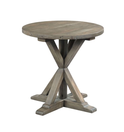 Trestle Round End Table