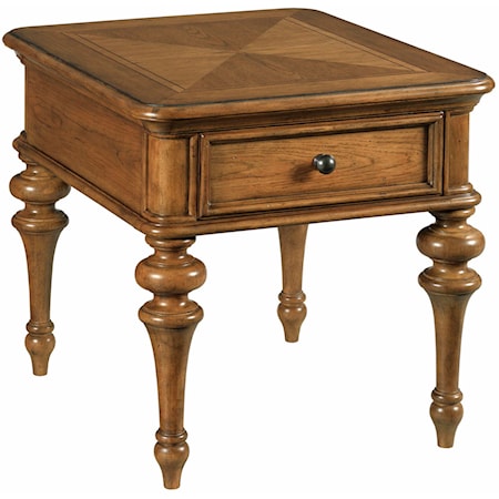 Pearson Traditional Rectangular End Table with Drawer