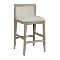 Transitional Barstool with Upholstered Low Back